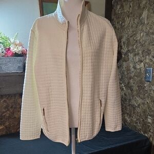 Karen Scott Cream Quilted Sweater